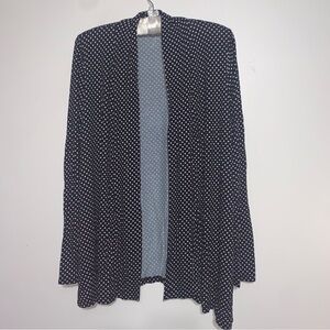 Always Indigo Women's Navy Blue Polk Dot Size XL Cardigan